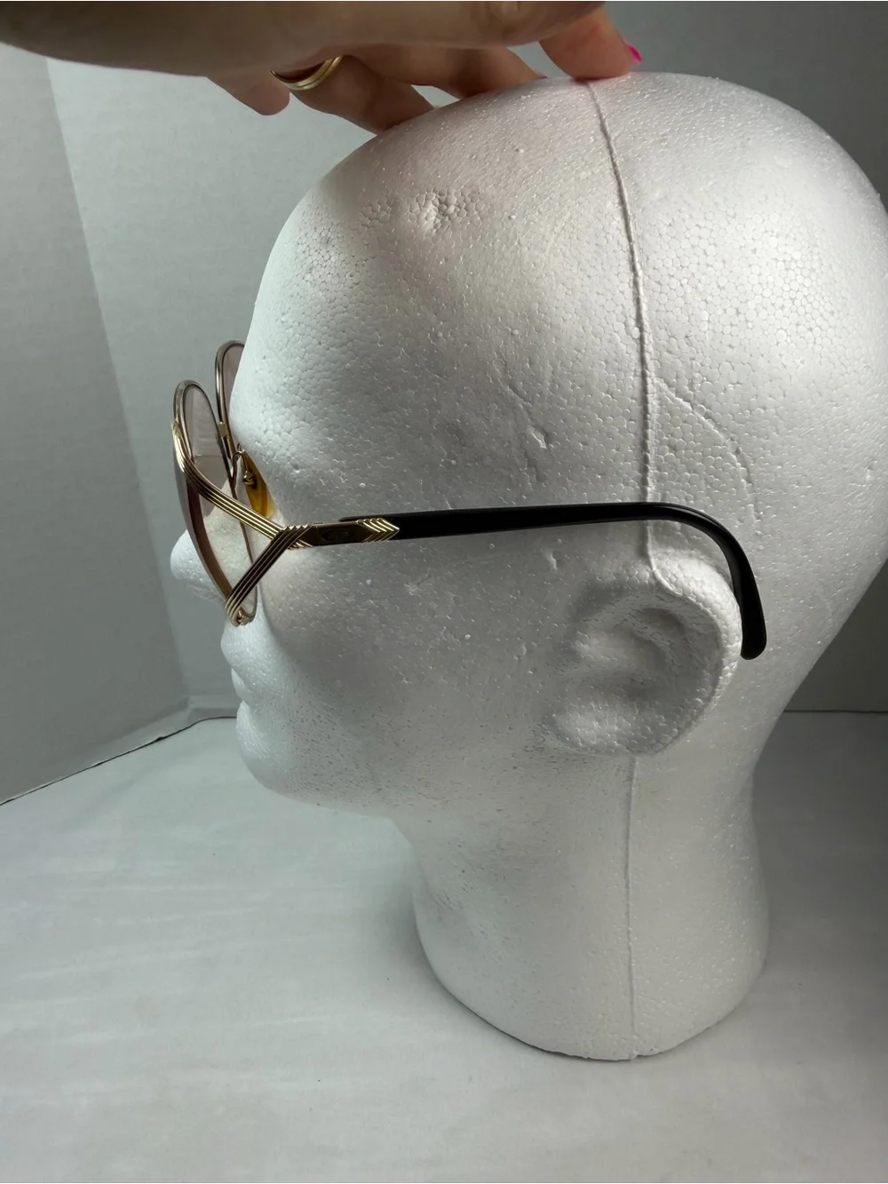 Dior Oversized Gold Metal Frame Sunglasses with Light Amber Nose Pads